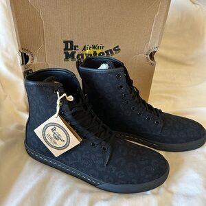 DR. MARTENS Sheridan Leopard Womens Canvas Boots